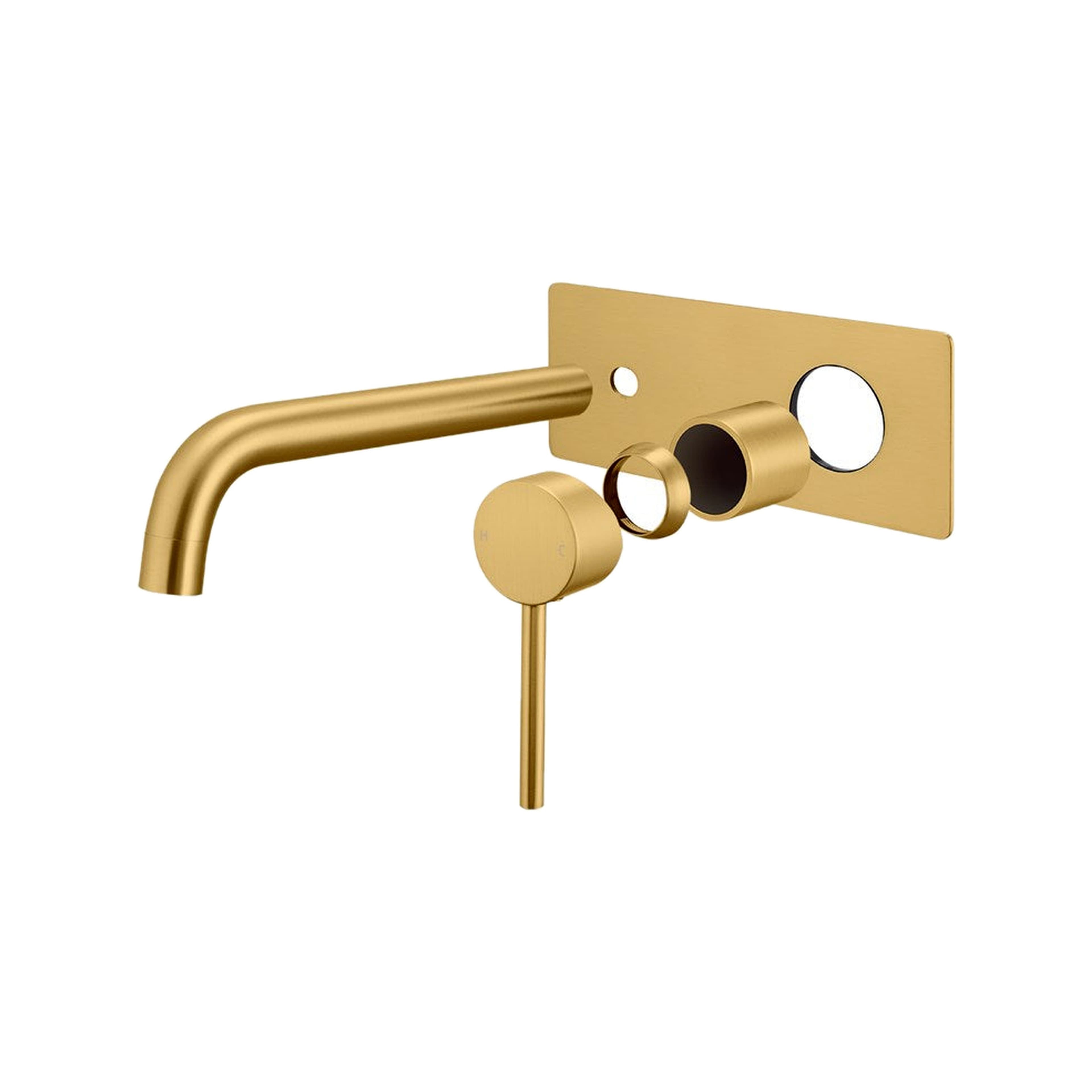 Mimosa Wall Mixer w Spout — Brushed Gold — product image