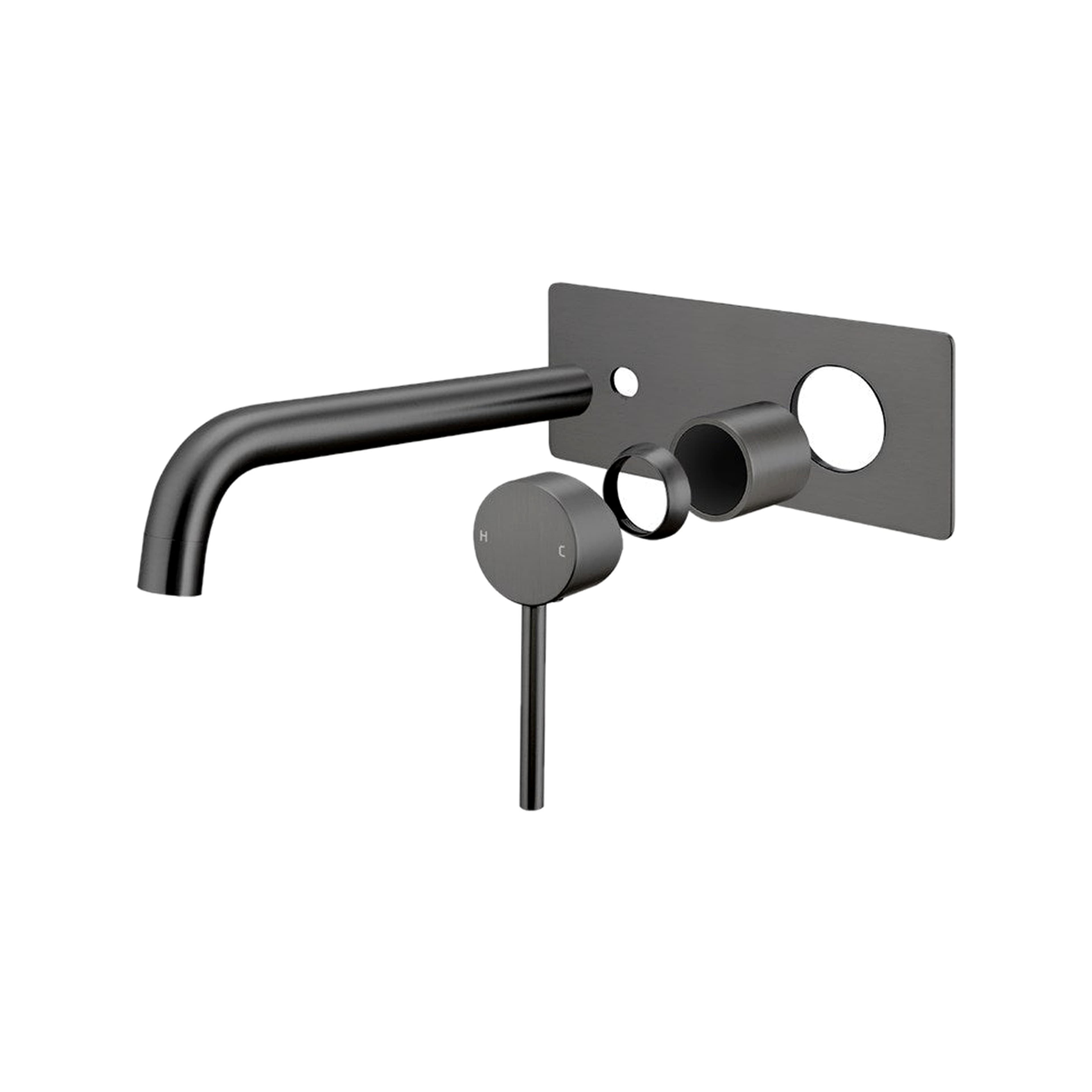 Mimosa Wall Mixer w Spout — Gun Metal — product image